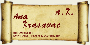 Ana Krasavac vizit kartica